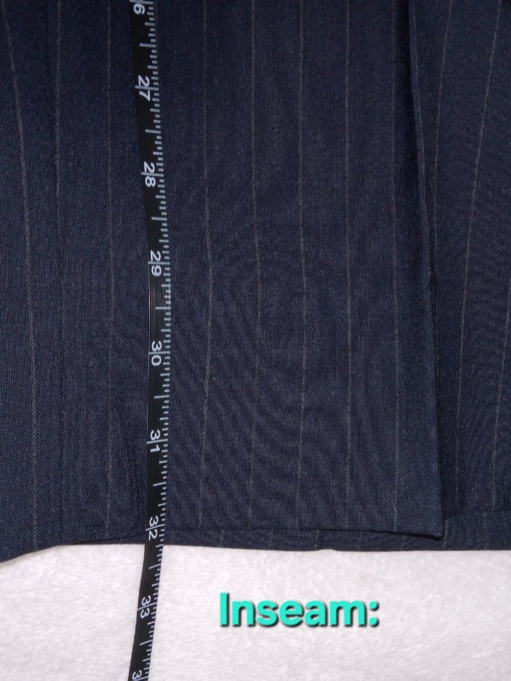 Jos A. Bank 46x32 Classic Fit 100% Worsted Wool Dress Pants Navy Pinstripe NEW - Picture 11 of 11